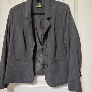 Lane Bryant Charcoal Pinstripe Blazer